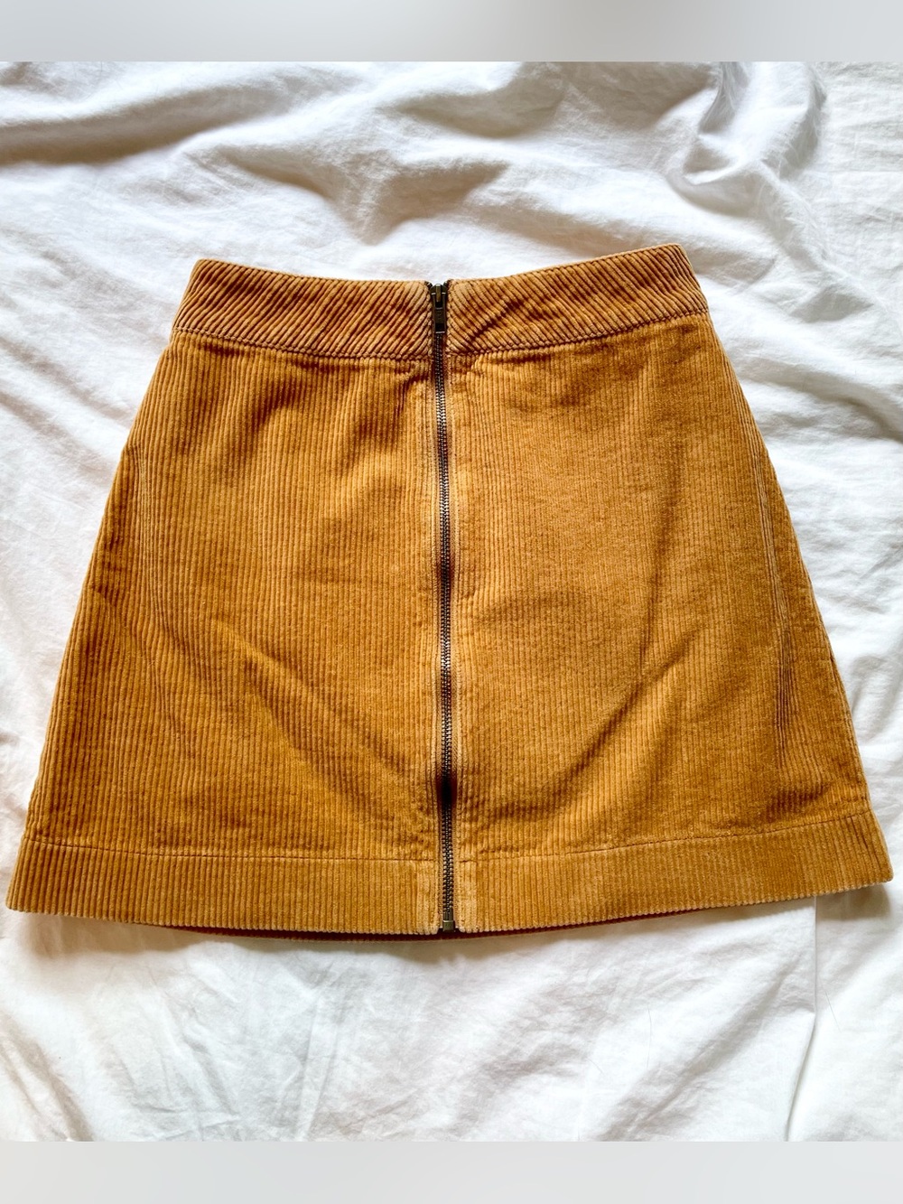 American Apparel Corduroy Front-Zip Mini Skirt